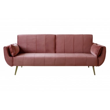 Sofa Divani II rozkładana różowy aksamit 215cm / 40091