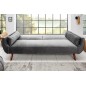 Invicta Sofa Divani II rozkładana srebrnoszary aksamit 215cm / 40087