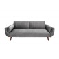 Invicta Sofa Divani II rozkładana srebrnoszary aksamit 215cm / 40087