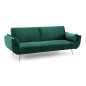 Invicta Sofa Divani II rozkładana szmaragdowozielony aksamit 215cm / 40090