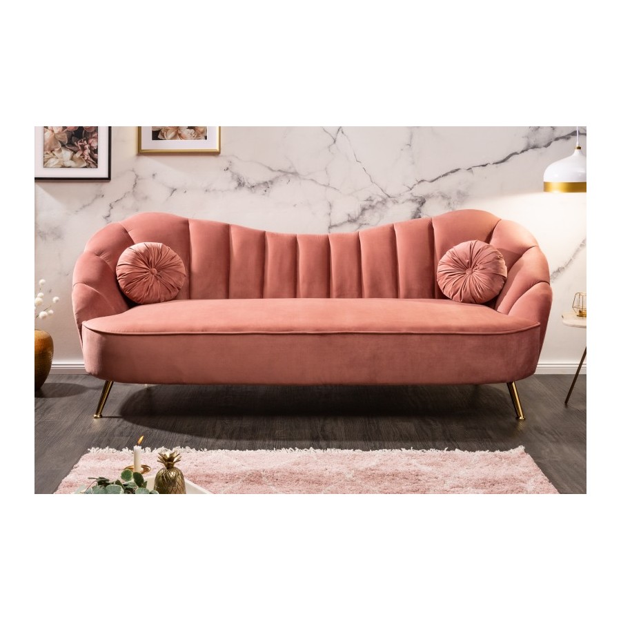 Invicta Sofa ARIELLE 220 cm aksamit stary róż / 40750