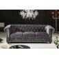 Sofa Chesterfield 3 osobowa szara aksamit / 41215