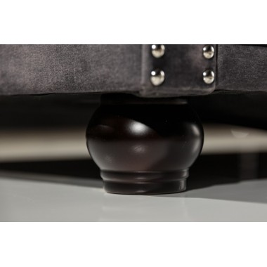 Invicta CHESTERFIELD Sofa 3 osobowa szary aksamit 205 x 73 x 85cm / 41215