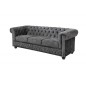 Sofa Chesterfield 3 osobowa szara aksamit / 41215