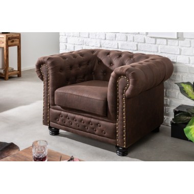 Fotel Chesterfield II vintage brązowy / 40654