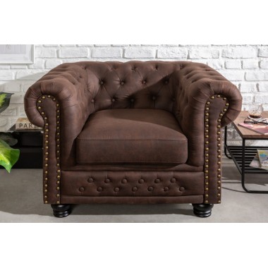 Fotel Chesterfield II vintage brązowy / 40654