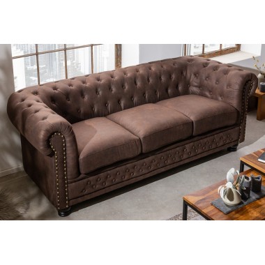 Sofa Chesterfield II 3 osobowa 210cm brąz vintage / 40652