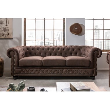 Sofa Chesterfield II 3 osobowa 210cm brąz vintage / 40652