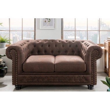 Sofa Chesterfield II 2 osobowa 150cm vintage brąz / 40653