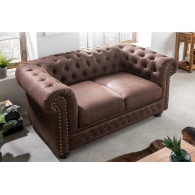 Sofa Chesterfield II 2 osobowa 150cm vintage brąz / 40653