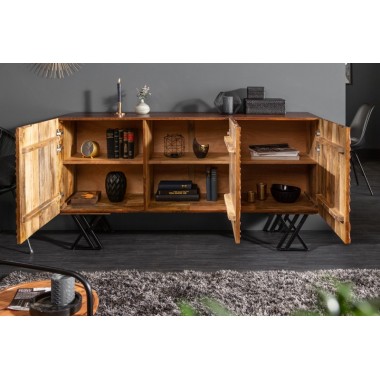 Invicta FLUID Komoda brązowa lite drewno mango 3D 160cm / 40244