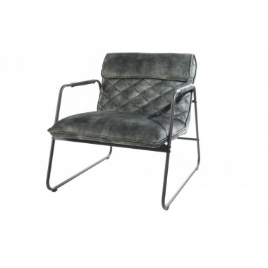 Fotel Mustang Lounger szarozielony aksamit 71cm / 40760