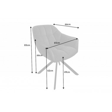 Invicta Krzesło obrotowe Papillon antracyt 65cm / 41586