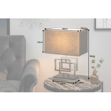 Lampa stołowa Leonor 56cm srebrna / 39097