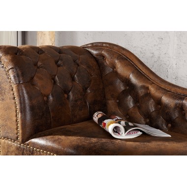 Szezlong CHESTERFIELD brązowy antyczny wygląd / 21628