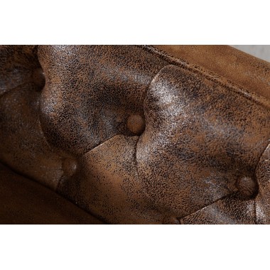Szezlong CHESTERFIELD brązowy antyczny wygląd / 21628