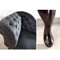 Invicta CHESTERFIELD Szezlong antyczny szary aksamit 170 x 80 x 60cm / 37475