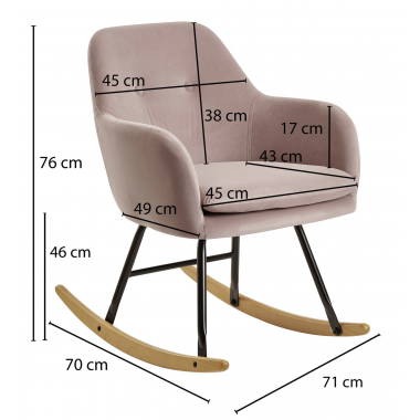 Wohnling Fotel bujany Relax różowy aksamit / WL6.208