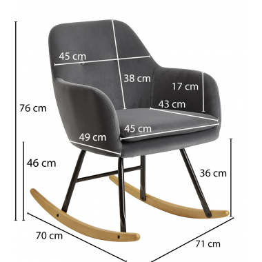 Wohnling Fotel bujany Relax ciemnoszary aksamit / WL6.210