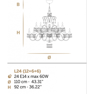 Włoski żyrandol ROYAL / L24