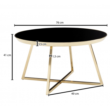 Wohnling stolik kawowy szklany okrągły blat Ø 76cm / WL6.612