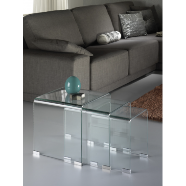 SCHULLER Zestaw STOLIKÓW KAWOWYCH GLASS 3 SZTUKI / 552283