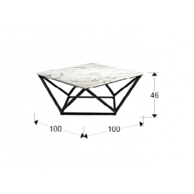 Schuller Stolik kawowy LUMA czarna rama w optyce marmuru 100cm / 246729