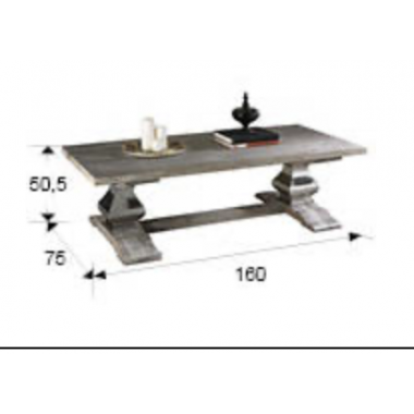 Schuller stolik kawowy ANTICA z drewna jesionowego antycznego 160cm / 591538