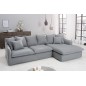 Invicta HEAVEN Sofa narożna lniana szara 255cm / 37647