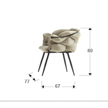 Schuller fotel tapicerowany MOIRA beżowy aksamit 77cm / 887632