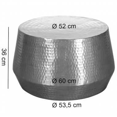 WOHNLING stolik kawowy aluminiowy srebrny Ø60 cm / WL5.493