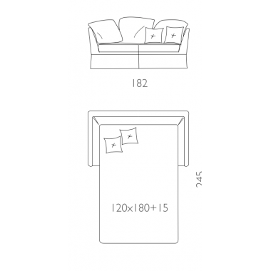 Włoska sofa rozkładana OLIVER 3 osobowa 202cm / KE