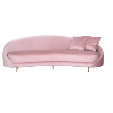 Sofa Bourbon z 2 poduszkami Pink Velvet / S5122 PINK VELVET