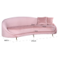 Sofa Bourbon z 2 poduszkami Pink Velvet 240cm / S5122 PINK VELVET