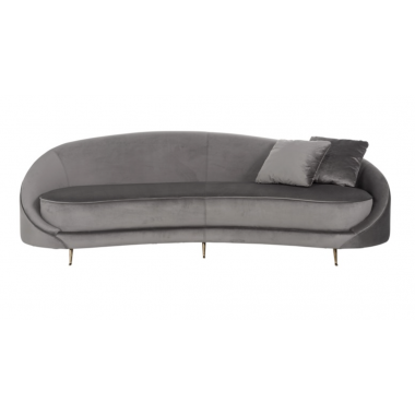 Sofa Bourbon z 2 poduszkami Stone Velvet / S5122 STONE VELVET