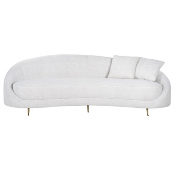 Sofa Bourbon z 2 poduszkami White / S5122 WHITE BOUCLÉ