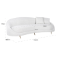 Sofa Bourbon z 2 poduszkami White 240cm / S5122 WHITE BOUCLÉ