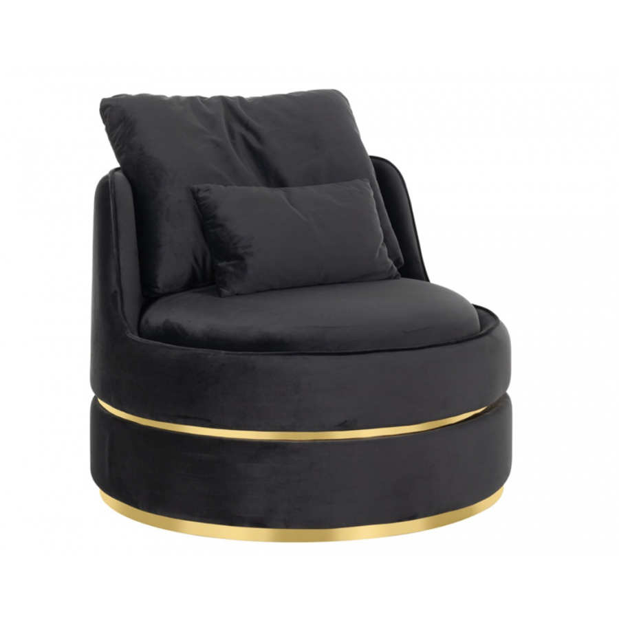 Fotel tapicerowany KYLIE antracyt velvet 90cm / S4491 ANTRACIET VELVET