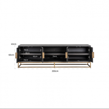 Szafka TV Blackbone Brass  4-drzwiowa miedziana 200cm / 7374