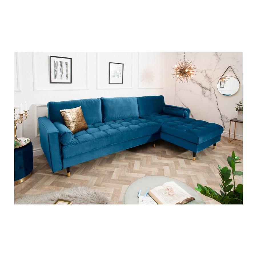 Narożnik COZY VELVET II granatowy aksamit  260cm / 39847