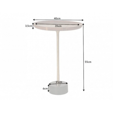 Invicta Stolik Trayful marmurowa podstawa złoty okrągły 40cm / 41282