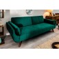 Invicta Sofa Divani II rozkładana szmaragdowozielony aksamit 215cm / 40089