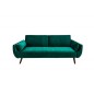 Invicta Sofa Divani II rozkładana szmaragdowozielony aksamit 215cm / 40089