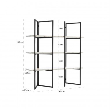 Regał Lagrand 3 półki czarny 165cm / 7258