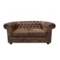 CHESTERFIELD Sofa  2 osobowa brązowy antyczny wygląd / 17109