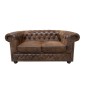 Invicta CHESTERFIELD Sofa 2 osobowa antyczny brąz 150 x 73 x 85cm / 17109