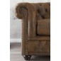 Invicta CHESTERFIELD Sofa 3 osobowa antyczny brąz mikrofibra 205 x 75 x 85cm / 17382
