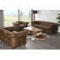 Invicta CHESTERFIELD Sofa 3 osobowa antyczny brąz mikrofibra 205 x 75 x 85cm / 17382