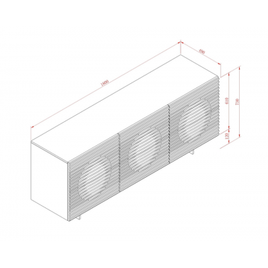 Livin Komoda Hudson 3D MDF piaskowy 180cm / H05