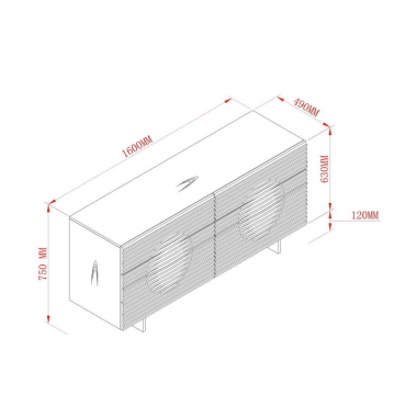 Livin Komoda Hudson 3D z szufladami MDF orzech włoski 160cm / H07